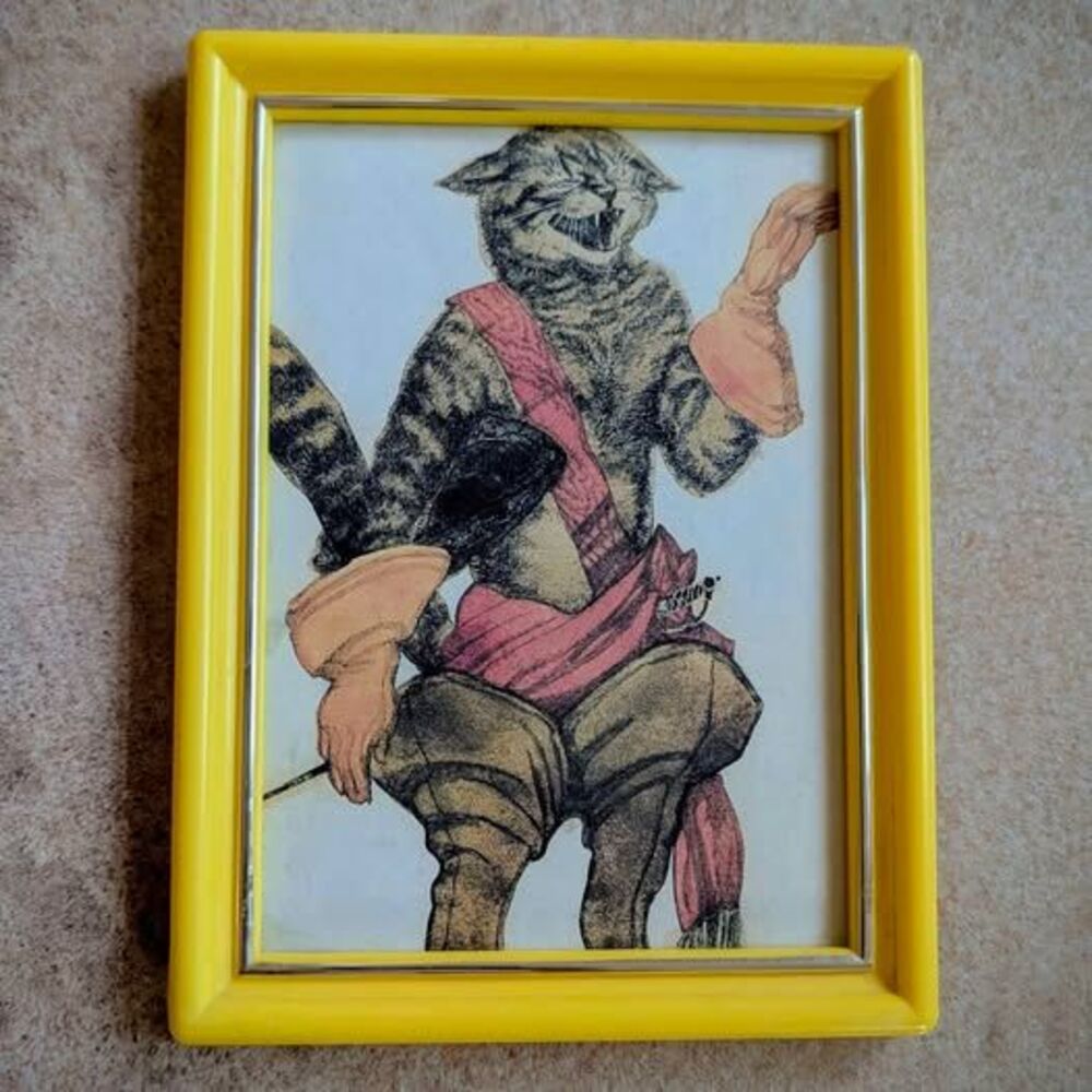 Vintage Le Chat Botté Puss in Boots from the sleeping princess Framed Print 6x8